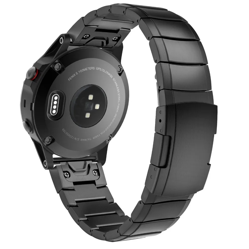 20 мм 22 мм 26 мм ремешок из нержавеющей стали для Garmin forerunner Fenix 5 5X 5S Vivoactive3 быстрая установка металлический ремешок для часов