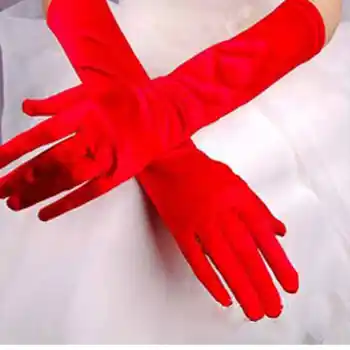 

Womens Elegant Long Stretch Gloves Halloween Satin Gloves Party Prom Gloves New 2019