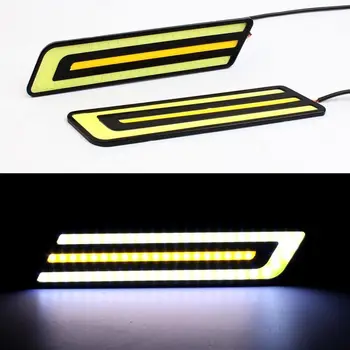 

DC 12V 2 x DRL Car COB LED Daytime Running Light +Turn Signal Light Fog Light Wateproof Driving Light Automobiles Daylight