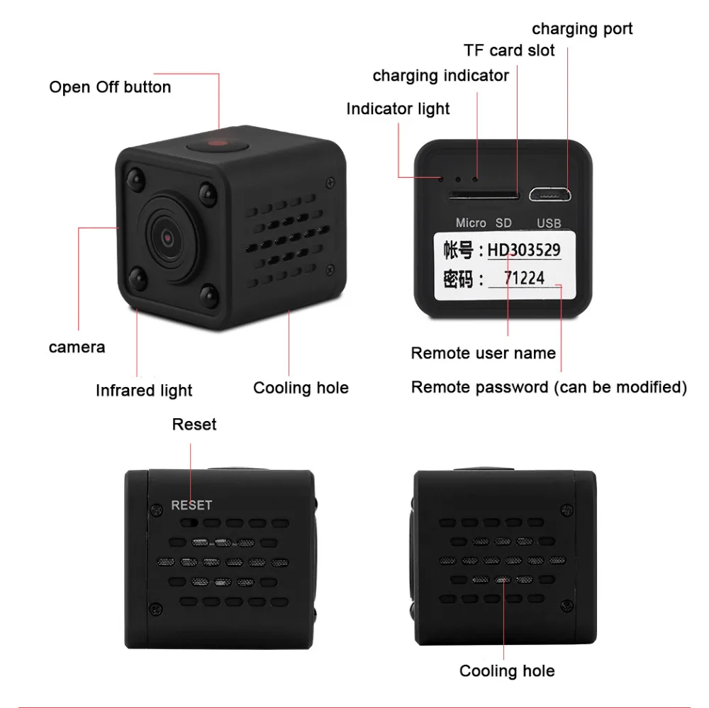Мини WI-FI Камера HD 1080 P Беспроводной IP DV DVR видеокамеры Спорт DV видео Регистраторы Камера Ночное видение Камера обнаружения движения сосать