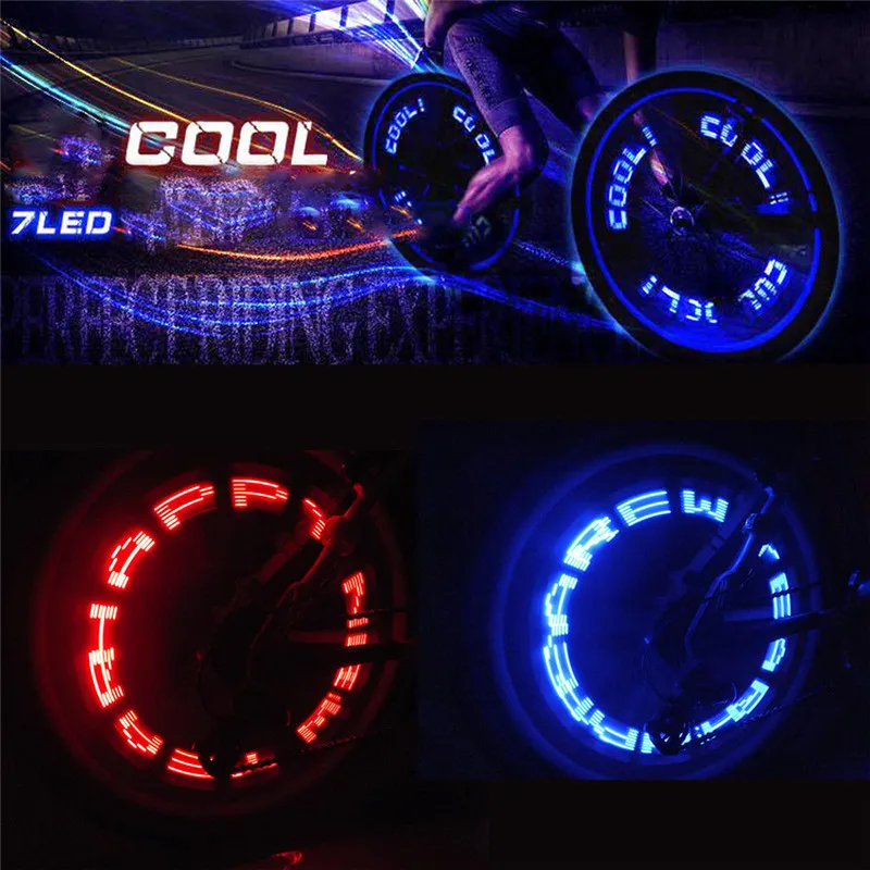 Двусторонний велосипедный фонарь, декоративный светильник s Bike MTB Tire Valve 7 светодиодный светильник, неоновая лампа, велосипедный светильник s