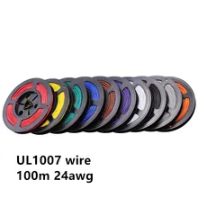 100 м/лот 328ft UL 1007 24 AWG кабель медный провод 24awg Электрические Провода кабели DIY оборудование провода 10 цветов