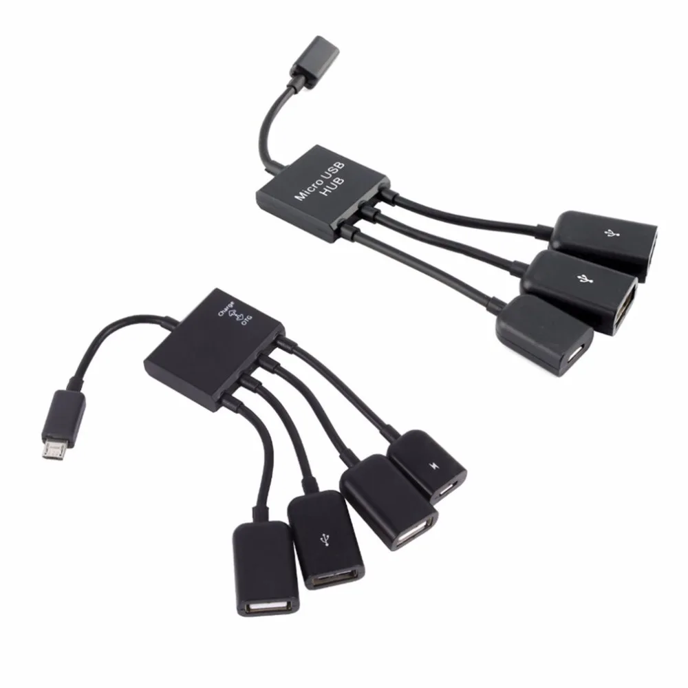 Micro USB концентратор OTG разъем Spliter 4 порта мощность перезаряжаемый зарядный кабель для смартфона компьютера планшета ПК провод передачи данных