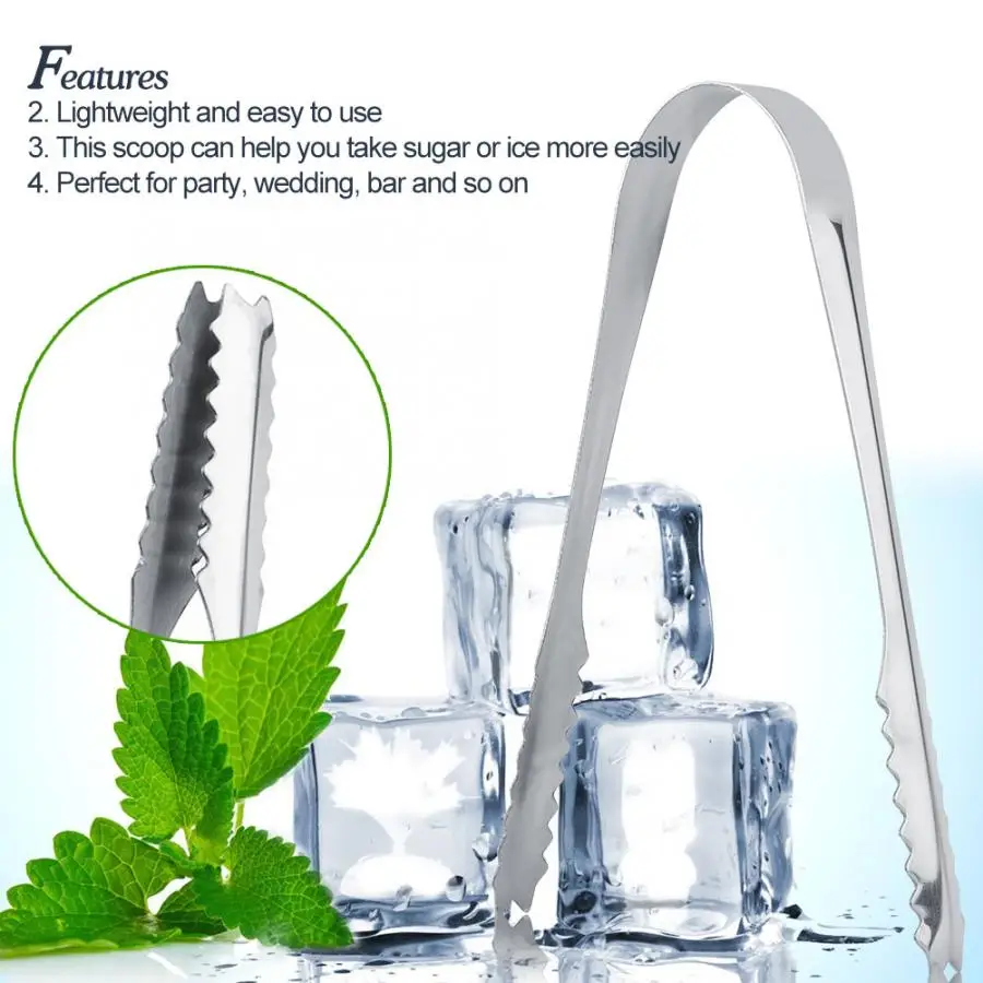 Pinze Da Cucina Acciaio Inox Lot De 3 Pinces à Glace Acier Inoxydable - Multifonction Pour Cuisine, Bar, Fêtes Petite Pince Cuisine