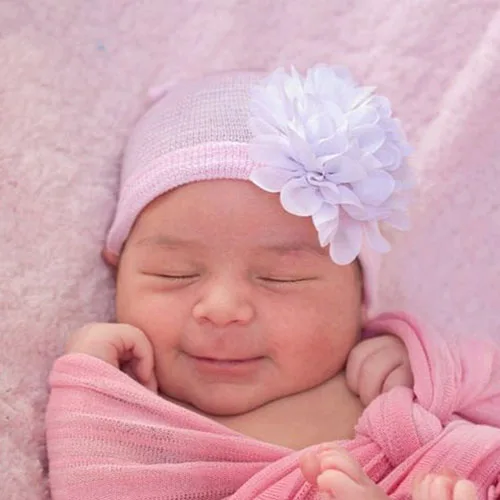 Розовая синяя детская Младенческая шапочка, шапочка для больницы, Цветочная детская шапочка для шляп, идеальный подарок для новорожденных, детская шапка SW121 - Цвет: Color 3