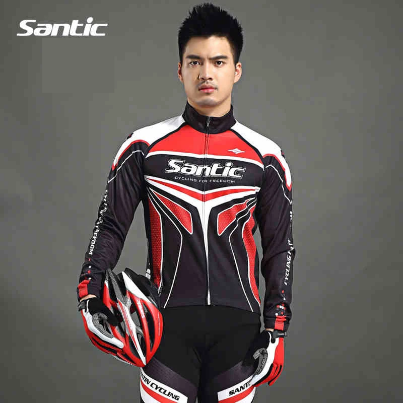 Santic Bike font b Bicycle b font Windproof Full Long Sleeve font b Jersey b font