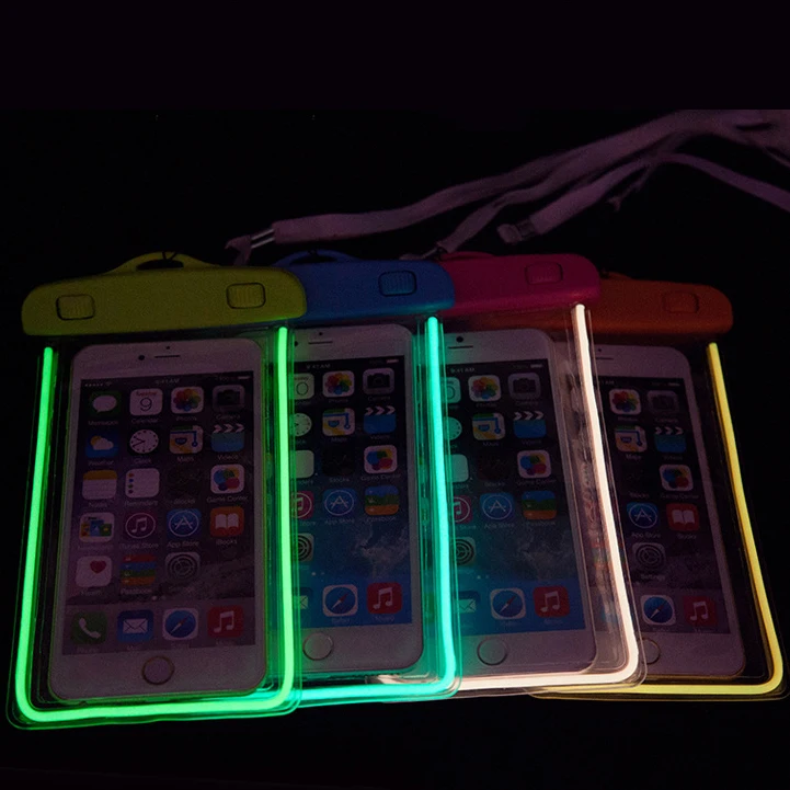 Универсальный светящийся водонепроницаемый чехол для iPhone X 8 7 6s Plus Samsung S9 S8