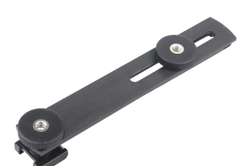 Metal Camera Flash Bracket Hot Shoe Arm Bracket Tripod Stand Holder for Camera Flashgun 14 Screw Hole DC Arms Mount (2)