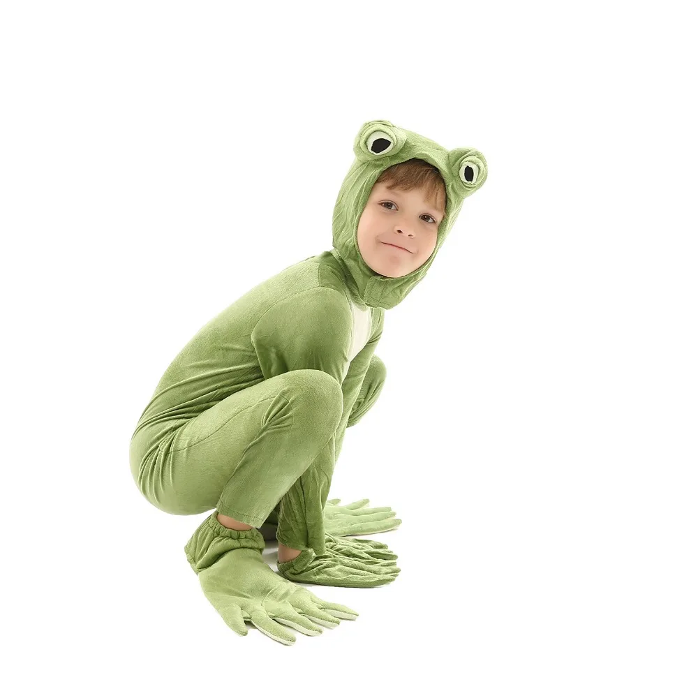 Kids Animals Frog Pajamas Clever Blue Frog Costume Jumpsuit Child Halloween Children's Day Gift Age of 3-7 Kids Animals Frog Pajamas Clever Blue Frog Costume Jumpsuit Child Halloween Children's Day Gift Age of 3-7
