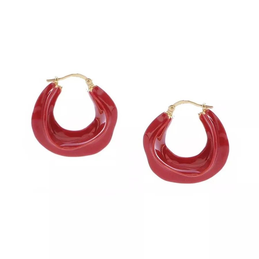 

Fashion Chic Red Blue White Green Macaroon Hoop Earrings For Women Cute Modern Small Earrings Fancy Brand Designer Jewelry