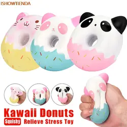 Squishies милые панды пончики Kawaii крем Ароматические медленный стресс рельефный питчер мягкими игрушка