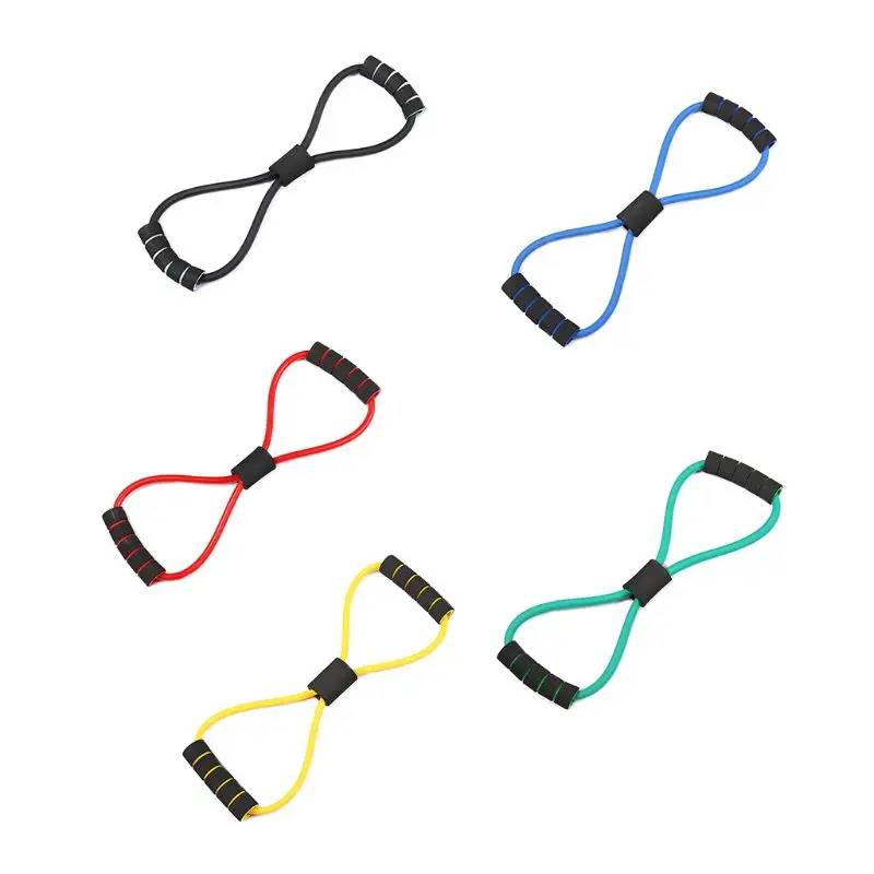 "8" Shape Resistance Band Muscles Exercise Strap Foam Handle Strength