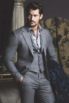 

2020 Handsome Formal Business Suit High Quality Groom Tuxedo Blazer Custom Made Male Suit Prom Suit 3 Pieces (Jacket+Vest+Pants