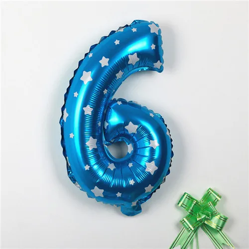30 см Большой синий шар из алюминиевой фольги с цифрами 1, 2, 3, 4, 5, 6, 7 цифр воздушные шары вечерние, на день рождения, вечерние воздушные шары - Цвет: 6