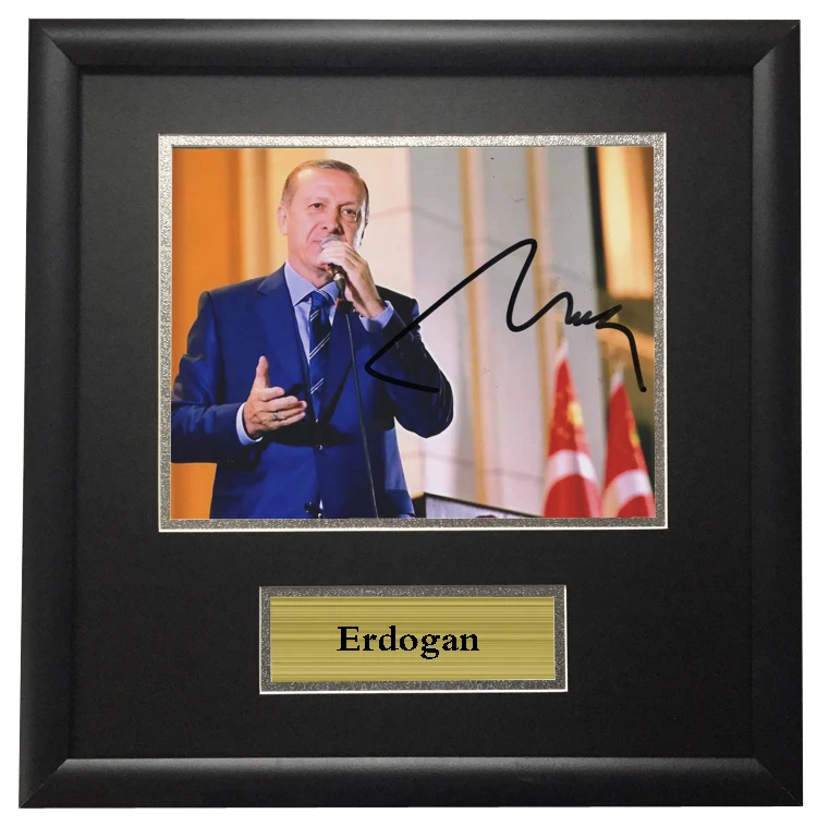 

SA COA Erdogan Turkey autographed signed Photo Framed