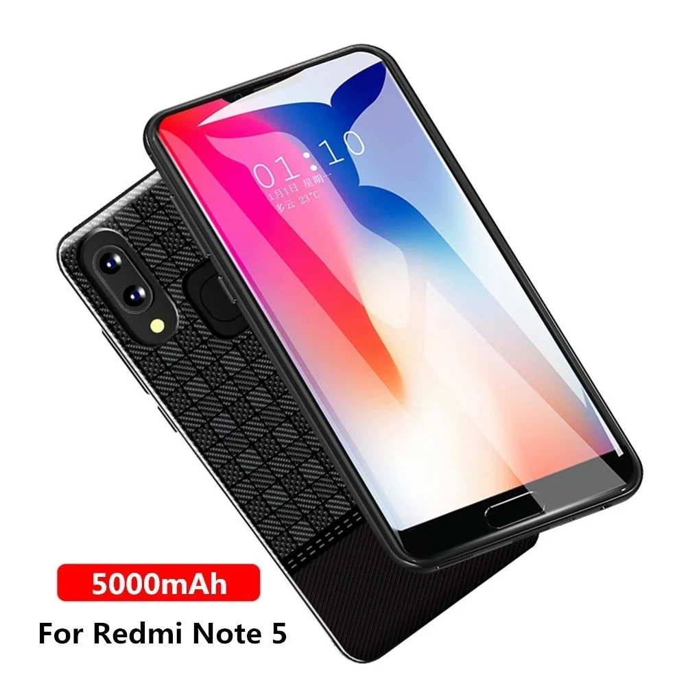 Leioua 5000 mAh Smart Battery Charger Case For Xiaomi Redmi Note 5 Battery Case Cover Power Bank External Battery Phone case