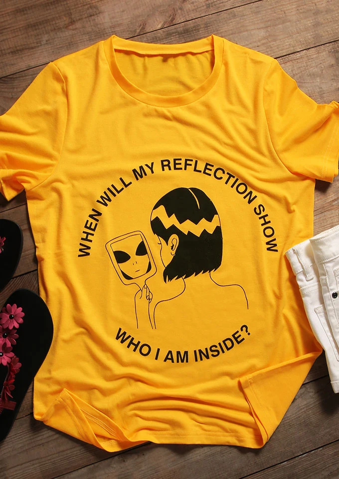 

Who I Am Inside T-Shirt funny alien graphic tees grunge aesthetic goth tops women unisex shirt camisetas tum summer quote shirt