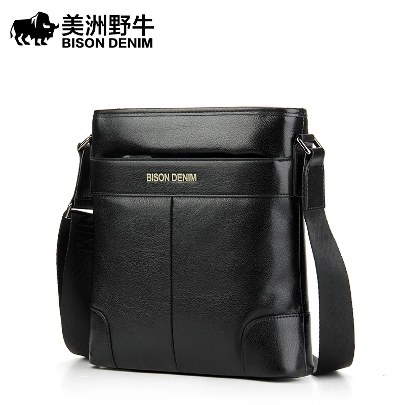 

BISON DENIM Men Shoulder Bags Top Genuine Leather Briefcase Brand Men's Messenger Bag Business Casual Travel Bag Free Shipping