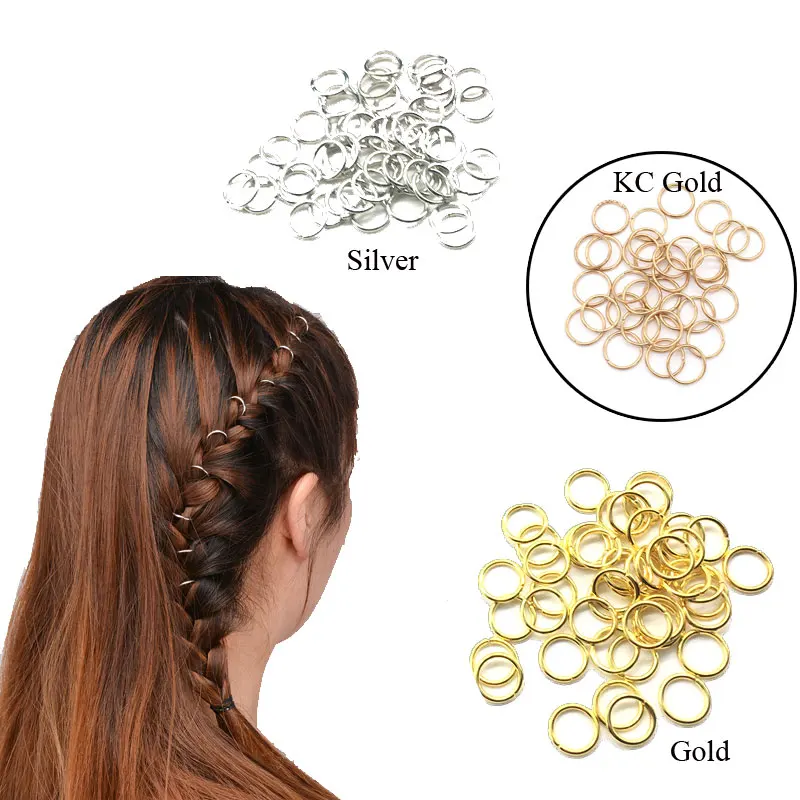 30Pcs Braiding Hair Accessaries Beads 10mm 12mm or 14mm Gold Hair Braid
