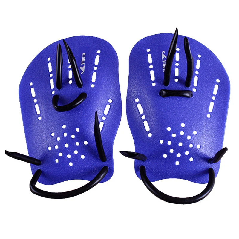 New Sale yingfa Pair blue Rubber Swimming Hand Paddles Webbed font b Gloves b font M