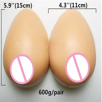 

2020 Hot Sale 600g Silicon Breast Form Lifelike Soft Artificial Silicone Fake boobs For Crossdressers Drag Queen Shemale
