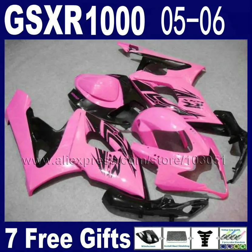 Custom Injection molded women fairings sets for suzuki K5 2005 2006 gsxr 1000 GSXR1000 05 06 pink motorcycle Road fairing kit 06-gsxr-1000-fairings : image Custom Injection molded women fairings sets for suzuki K5 2005 2006 gsxr 1000 GSXR1000 05 06 pink motorcycle Road fairing kit 06-gsxr-1000-fairings
