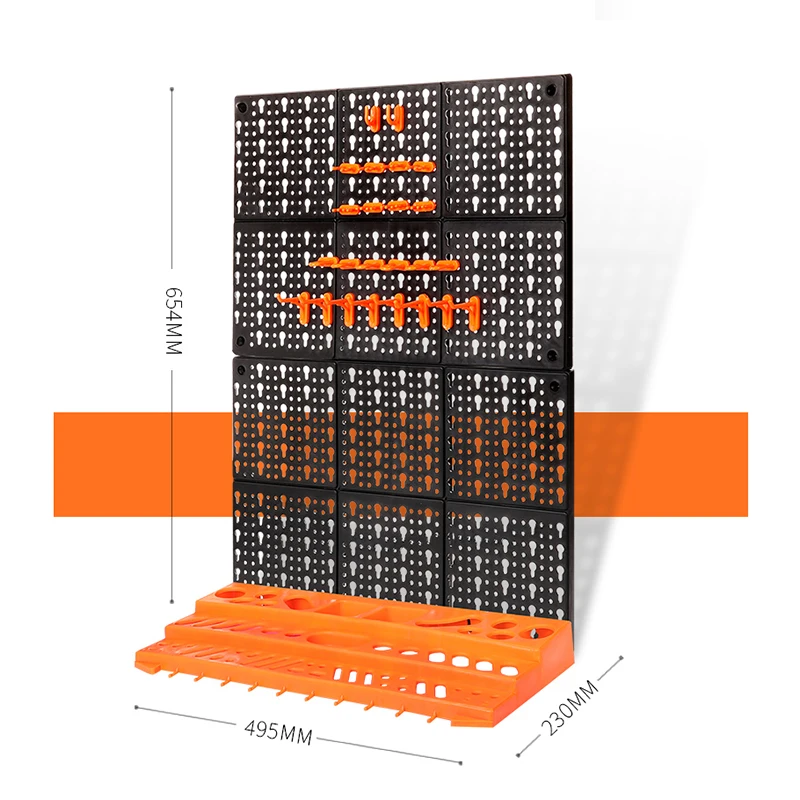Новинка, пластиковый ящик для инструментов с крючками, настенный ящик для инструментов, детали для инструментов, органайзер, компонент, коробка, подвесной пластиковый ящик для инструментов, Настенная коробка для деталей
