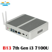 In Stock Intel Core i3 7100U 7th Gen Kaby Lake Windows 10 Linux Ubuntu Fanless Mini PC 4K HTPC Nuc Desktop Computers