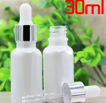 

1000pcs 30 ml pearl white Essential oil bottle / glass bottles / Dropper bottles / silver aluminum cap / serum bottles