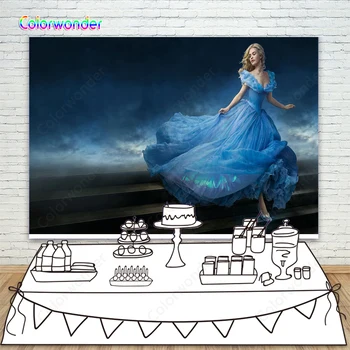 

Custom Cinderella Princess Fairy Tale Photo Backgrounds Girl Birthday Party Photo Studio Backdrop Background Vinyl 220cm x 150cm