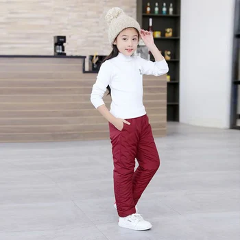 

Fashion Warm Winter Boys Pants Teenager Girls Trousers Cotton Padded Waterproof Solid Children Pants Kids Clothing Bebes 2-11T