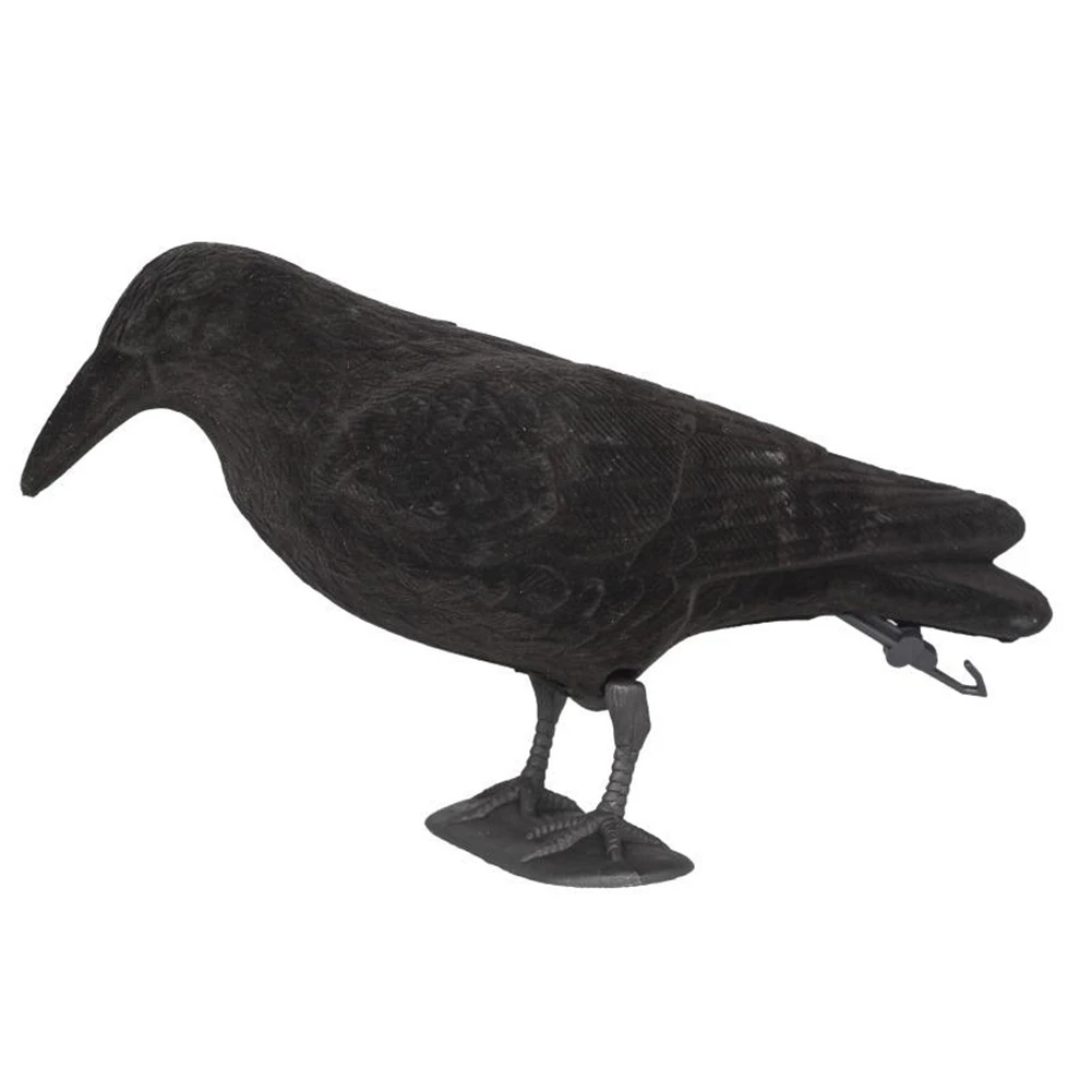 1Pc Artifical Plastic jet Crow Decoy Hunting Stand Body Feet Stake
