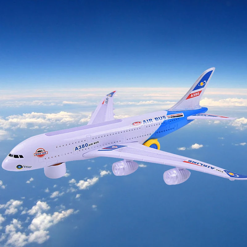 Kunststoff Airbus A380 Modellflugzeug elektrische Blitzlicht Sound Kinder Sp  ZV 