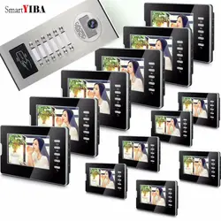 Smartyiba 12 единиц 7 дюймов видео-телефон двери квартиры домофон Наборы Ночное видение Камера для Семья/дом Вилла Дверные звонки Системы