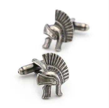 

10pairs/lot Vintage Spartan Warrior Helmet Cufflinks Retro Style Spartan Knight Mask Cuff Links Men's Jewelry Gift Wholesale