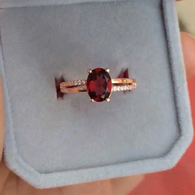 Женское кольцо из серебра 925 пробы с красным гранатом|gemstone jewelry|gemstone rings silverjewelry women