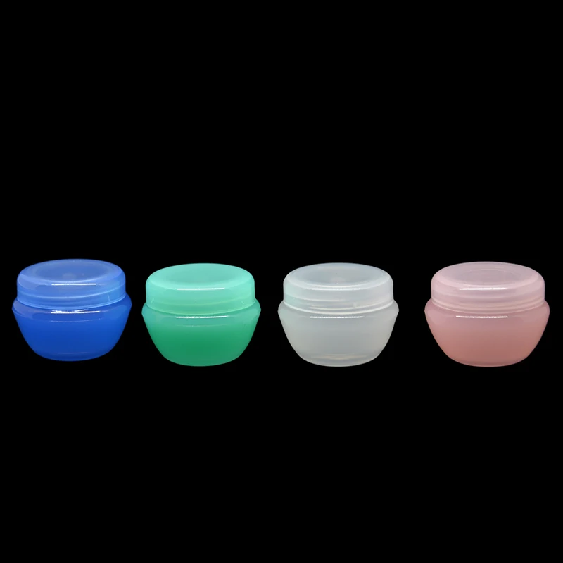 

5ML 50PCS 5G Colorfull Cream Jar, Empty Plastic Cosmetic Container, clear jar, Small Sample Makeup Sub-bottling nail powder case