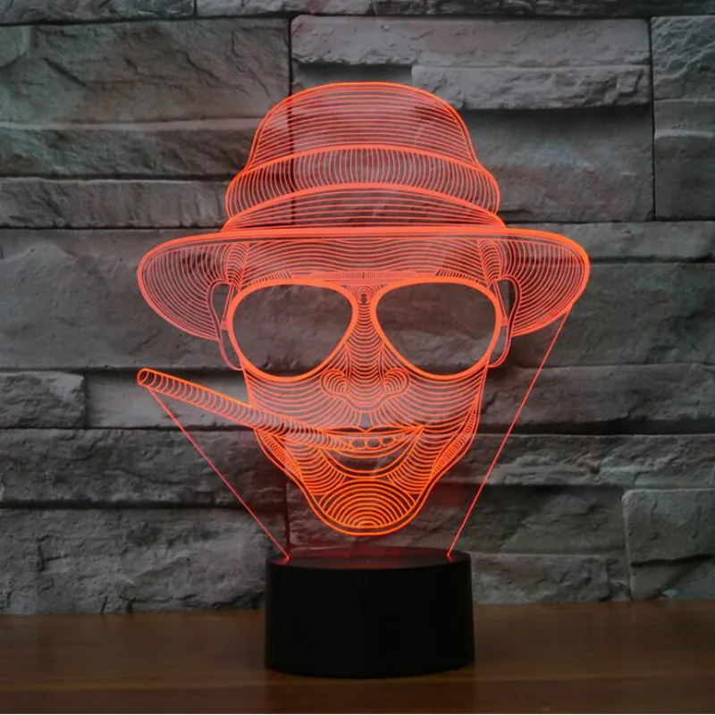 Подарок на день рождения ночной кот Хэллоуин Тыква 3D освещение креативный трехмерный ночник цветной сенсорный контроль светодиодный
