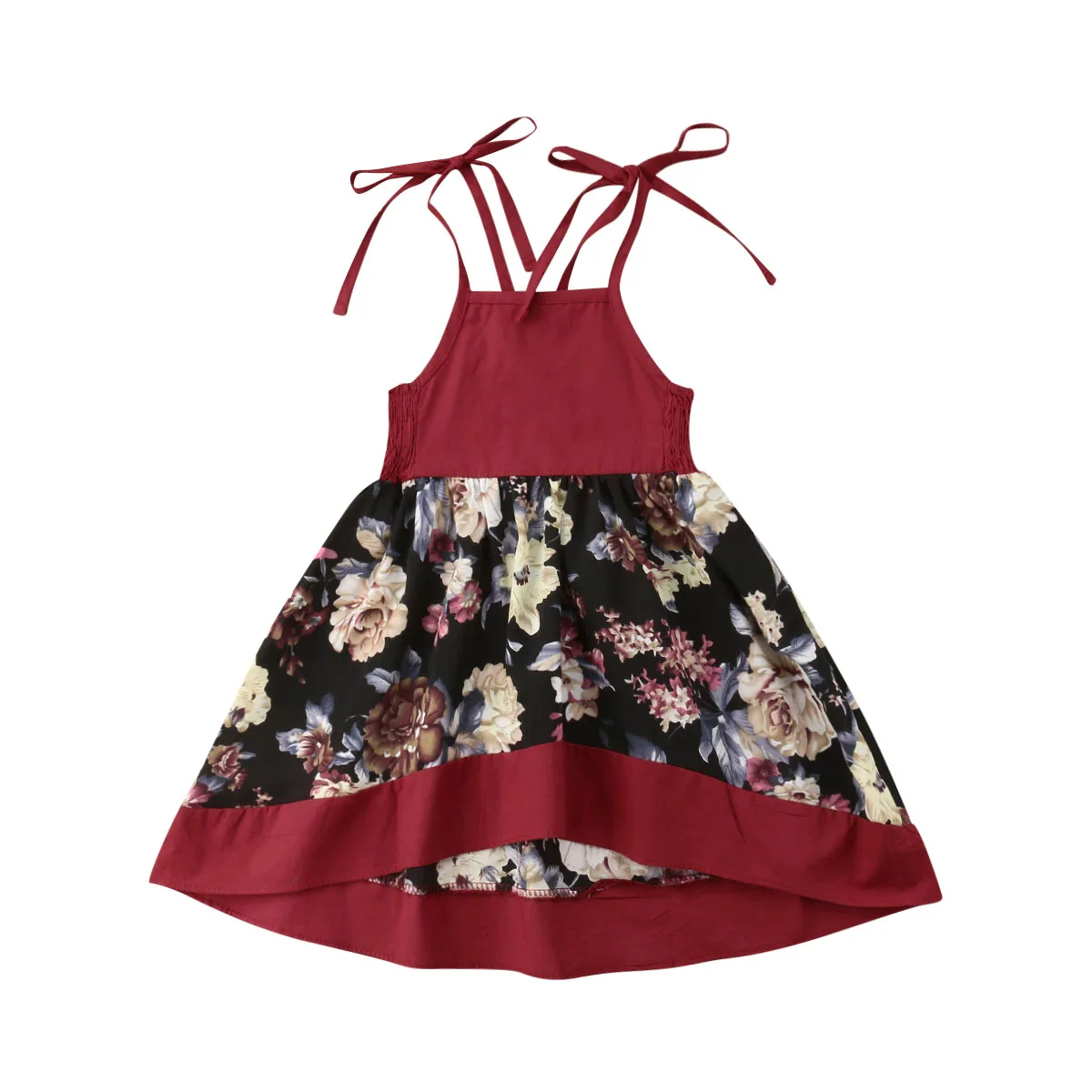 Citgeett Flower Girl Princess Dress Kid Baby Red Lace Patchwork Party Wedding Printing Tutu Summer Fashion 1-6 Years | Детская одежда и