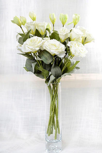 Искусственный цветок 5 цветов 3 головки искусственный Eustoma Шелковый украшение для