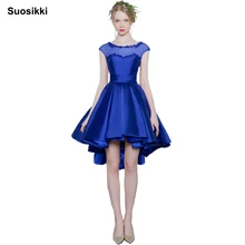 Suosikki короткое спереди коктейльное платье настоящая фотография без рукавов Формальное платье для выпускного вечера с глубоким вырезом кружевное вечернее платье для выпускного вечера