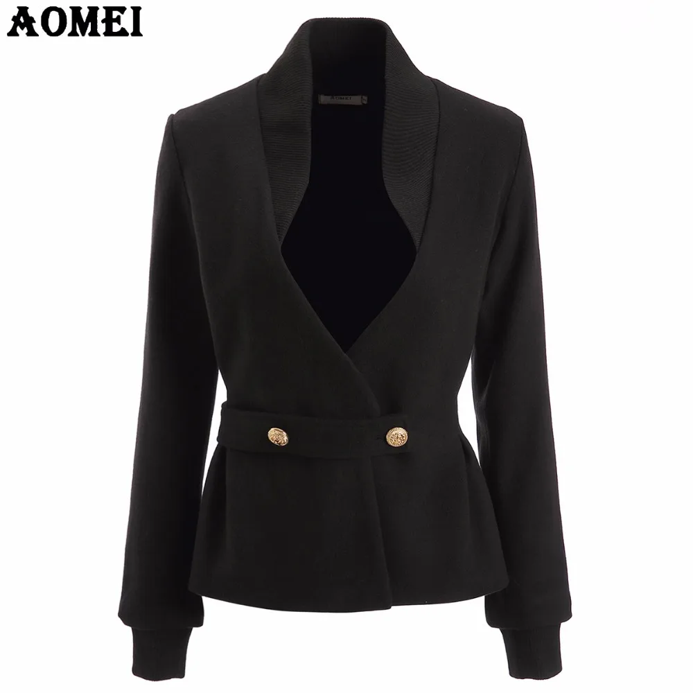 Women Autumn Coats Black Casual Jackets Fashion Wear to Work for Office