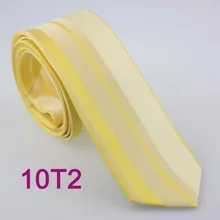 YIBEI Coachella Узкие галстуки светло-желтый золотой галстук несимметричный в полоску Тонкий шейный галстук узкий мужской галстук свадебная мода Gravata