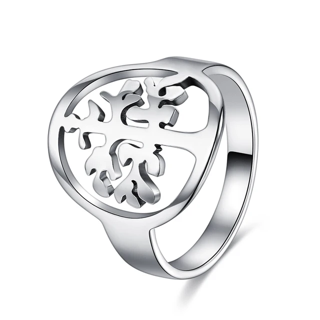 CACANA Titanium Stainless Steel Rings For Women With Family Tree Fashion Jewelry CACANA Titanium Stainless Steel Rings For Women With Family Tree Fashion Jewelry