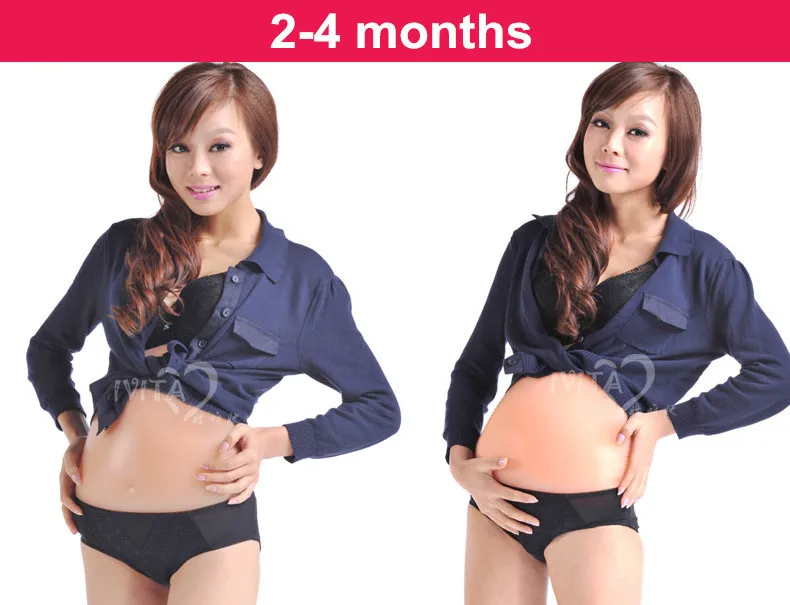 

Middle size 4-5month Artificial Silicone False Belly False Fake Pregnancy Cosplay Tummy Baby Bump Fake Belly Free shipping