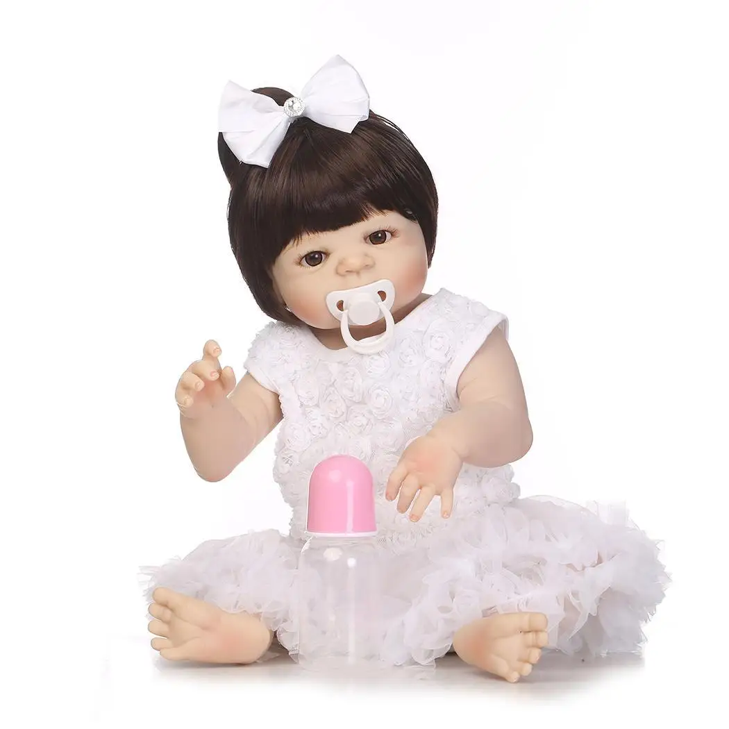 

Kids Soft Silicone Realistic With Clothes White Reborn 2-4Years Baby Doll Collectibles, Gift, Playmate