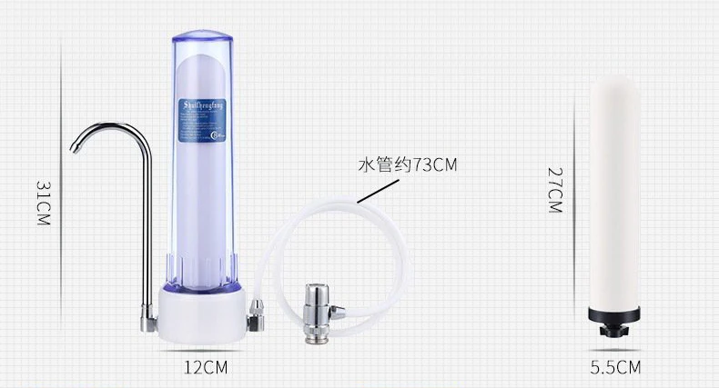 Прозрачный Настольный прямой очиститель воды для напитков Композитный фильтр для воды с активированным углем моющийся керамический очиститель воды
