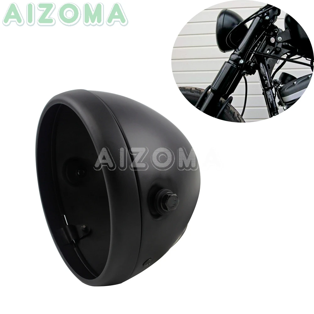 

7 inch Matte Black LED Headlamp Shell for Harley Sportster Softail Dyna Touring Custom Motorcycle 7'' Headlight Bucket Housing