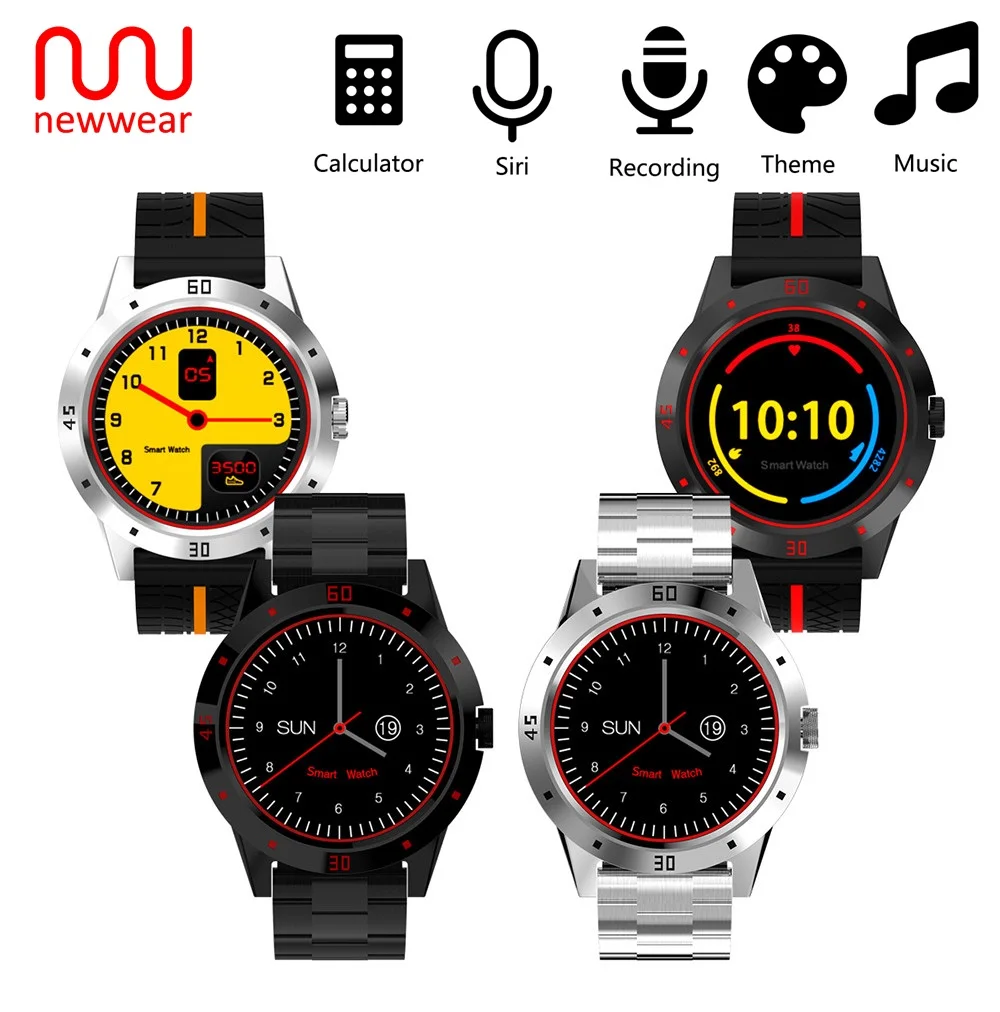 

NEWWEAR N6 Smart Watch Sedentary Remind Wristband Sleep Monitor Pedometer Remote Music Support WhatsApp Facebook For Android IOS
