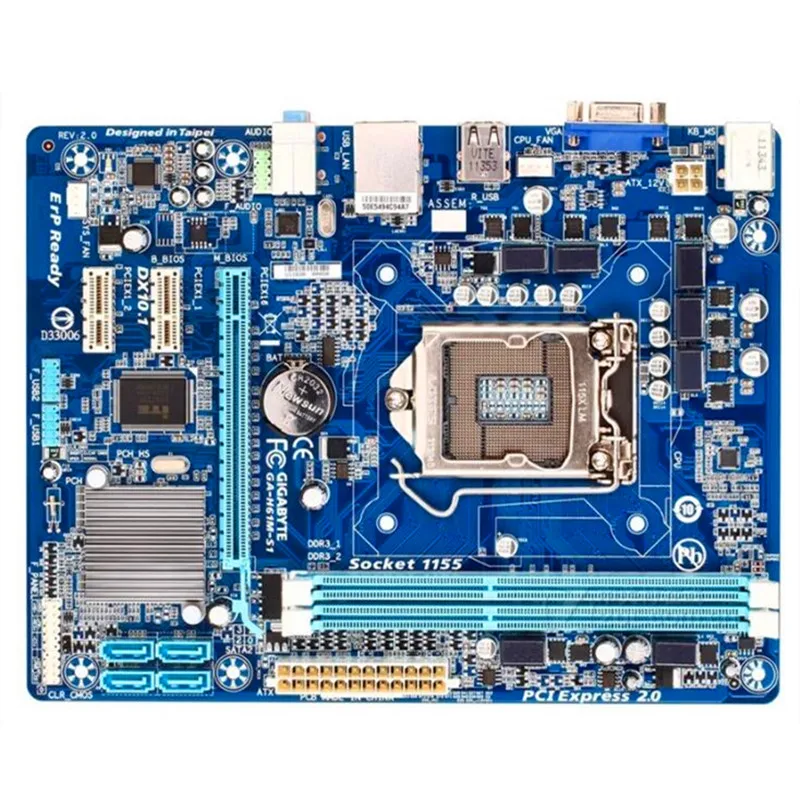 Б/у оригинал для Gigabyte GA H61M S1 DDR3 LGA1155 твердотельный|ddr3 used|ddr3 gigabyte |